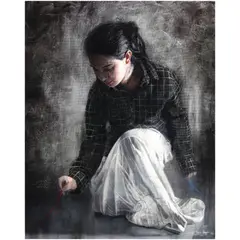 Nik Mohd Hazri, The Isolated Hopes, acrylic and oil on burlap