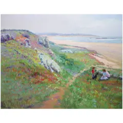 Romulo Galicano, Along the French Coast of France, oil on canvas