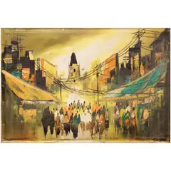 Simbahan by Mabini School, oil on canvas, sold Oct 2020