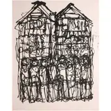 Ferdinand Montemayor, Untitled (Bayanihan), ink on paper