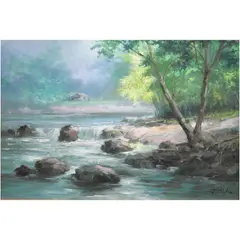 Brookside by Eddie Sarmiento, oil on canvas, sold Oct 2020