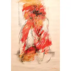 Carlo Saavedra, Nude, acrylic on paper