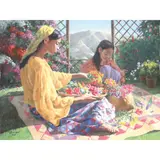 Loreto Racuya, Vendors, oil on canvas