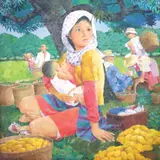Slim Torres, Mother and Child, oil on canvas