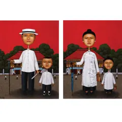 Dominic Rubio, a) Mag-Ama b) Mag-Ina, oil on canvas