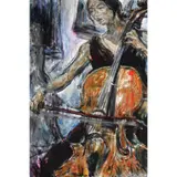 Vincent de Pio, Cellist XIII, acrylic on canvas