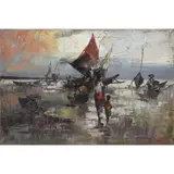 Dalampasigan by Cesar Buenaventura, oil on canvas, sold Oct 2020