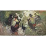 Sabong by Cesar Buenaventura, oil on canvas, sold Oct 2020