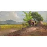 Bukid by Cesar Buenaventura, oil on canvas, sold Oct 2020