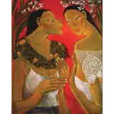 Lydia Velasco, Two Women, mixed media