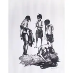 Peque Gallaga, Navotas Bathers, mixed media