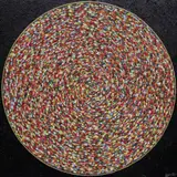Binong Javier, Other Side of Circle (Black), mixed media on canvas