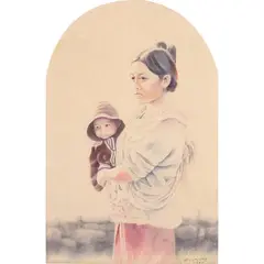 Nestor Leynes, Mag-Ina, watercolor on paper