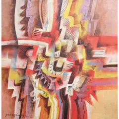 Abstract by Paco Gorospe, oil on canvas, sold Oct 2020