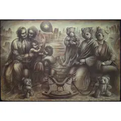 Marvin Quizon, The Timeless Rage, oil, graphite and added medium on canvas
