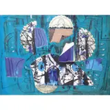 Abstract by Federico Aguilar Alcuaz, mixed media on paper, sold Oct 2020