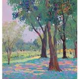 Landscape by Ibarra dela Rosa, acrylic on canvas, sold Oct 2020