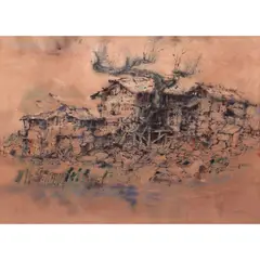 Leon Pacunayen, Barung-Barong, ink and watercolor on board
