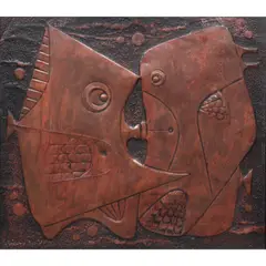 Abdulmari Imao, 2 Fishes, hammered copper