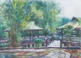 Nick Masangkay, Landscape, watercolor on paper