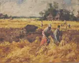 Serafin Serna, Harvest, oil on canvas