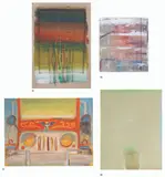 Danilo Garcia, a) Abstract b) Abstract c) Jeepney d) Abstract, a.) tempera on board b.) mixed media on paper c.) pastel on paper d.) pastel on paper