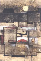 Abstract by Paco Gorospe, mixed media on paper, sold May 2020