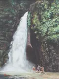Fortunato Jervoso, Waterfall, oil on canvas