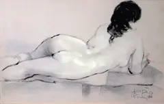 Nude by Gig De Pio o, acrylic on paper, sold May 2020