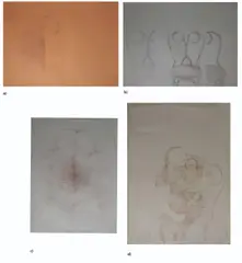 Danilo Garcia, a) Takip-Silim No. 4  b) Lumang Abubut  c) Untitled d) Mag-Ina No. 6, graphite and colored pencil on paper