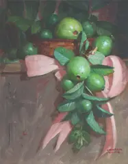 Felix Catarata, Still Life (Bayabas), oil on canvas