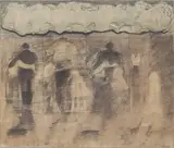 Lee Aguinaldo, Family No. 2, transfer drawing, pencil, acrulic molding paste, paper on plywood