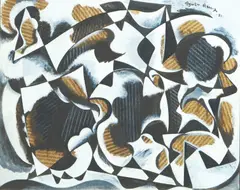 Federico Alcuaz, Abstract, oil on canvas