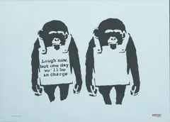 Laugh Now Monkey by Banksy, print, sold Mar 2020