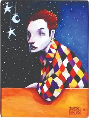 Brian Uhing, Self-Portrait, acrylic on board