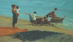 Seaside by Vincent Ramos, oil on canvas, sold Mar 2020