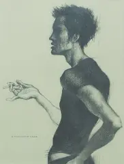 Man by Kiko Escora, graphite on paper, sold Mar 2020