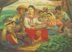 Nemi Miranda, Corn Harvest, oil on canvas