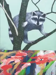 Jonas Eslao, The Return of the Raccoon, acrylic on canvas