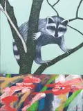 Jonas Eslao, The Return of the Raccoon, acrylic on canvas