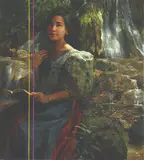 Romulo Galicano, Dalagang Filipina Sa Batis, oil on canvas