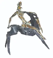 Solomon Saprid, Lady and the Horse, bronze and brass