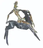 Solomon Saprid, Lady and the Horse, bronze and brass