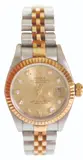 Untitled by Rolex Oyster Perpetual DateJust Ladies Watch, Dial is gold with diamond markers Case is stainless steel and gold, sold Mar 2020