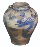 Untitled by Blue and White Jar with Dragon Motif Qing Dynasty, porcelain, sold Mar 2020
