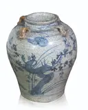 Untitled by Blue and White Jar with Plum Tree Motif Qing Dynas, porcelain, sold Mar 2020