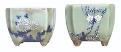 Two Footed Celadon Planters, Untitled, porcelain