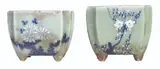 Two Footed Celadon Planters, Untitled, porcelain