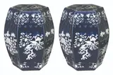 Two Blue and White Drumstools, Untitled, porcelain