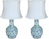 Two Blue and White Jar Table Lamps, Untitled, porcelain
